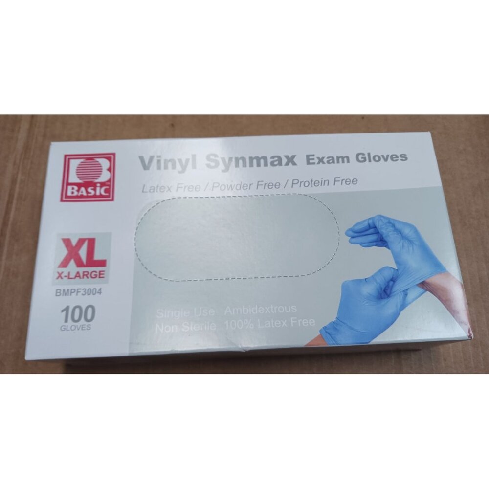 Basic Synmax Nitrile Exam Gloves XL BMPF3004 Ambidextrous NEW